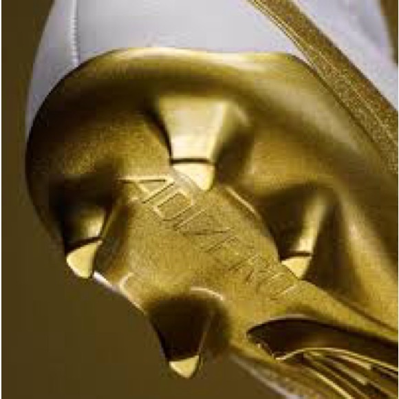 Adidas White and Gold Athletic Cleats - Picture 6 of 7